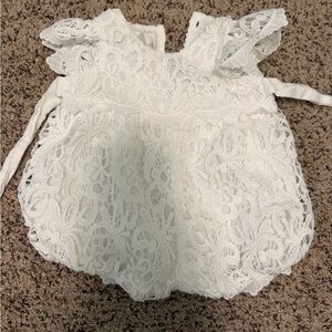 Elegant White Lace Kids Formal Dress